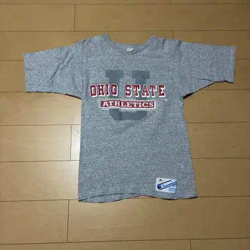 80s USA제 챔피온 OHIO 반팔 풋볼 T M 그레이