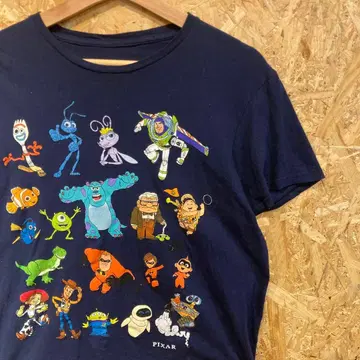 PIXAR 픽사 캐릭터 집합 프린트 T셔츠 네이비 사이즈 M