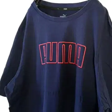 푸마 PUMA 로고 티셔츠 XL 네이비 네이비 컬러 구제 의류