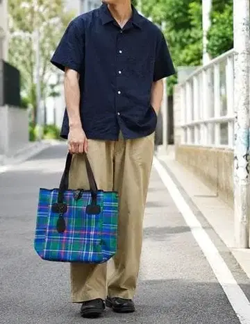 BRADY 마드라스 체크 토트백