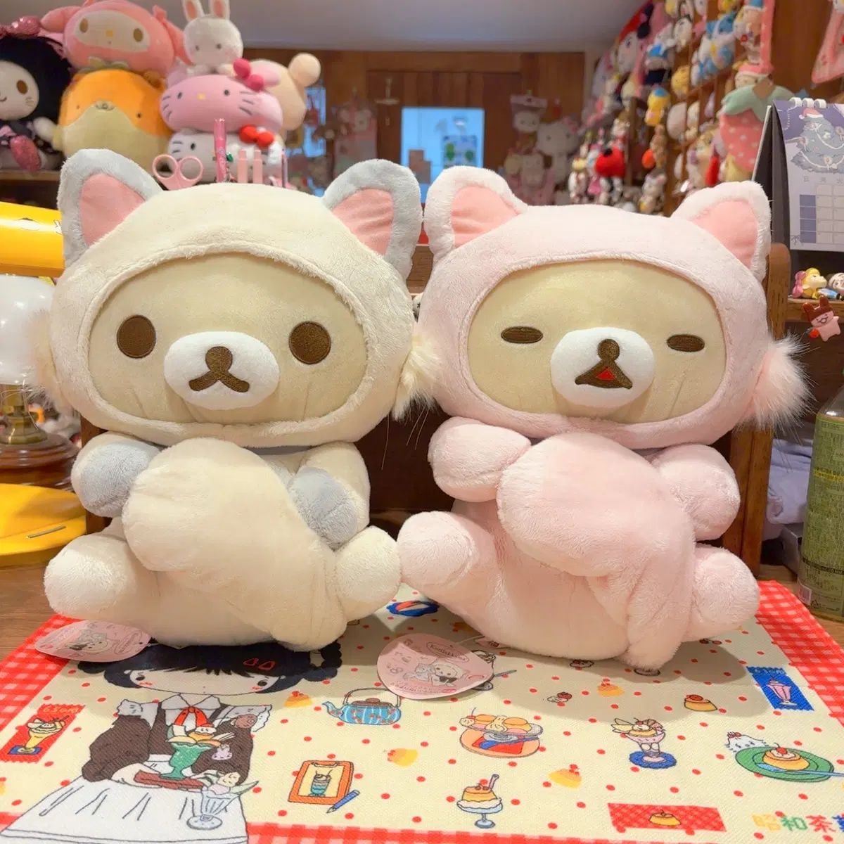 고전 산엑스 코리락쿠마 고양이 중형 인형