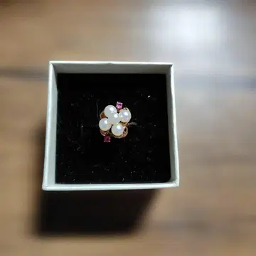 k14 진주 루비 장식 반지