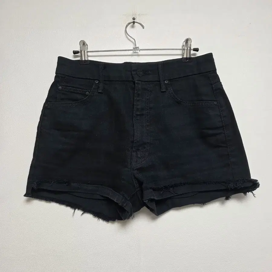 프레자X마더 하이라이즈 컷팅 데님 반바지 블랙(27) 260723_8