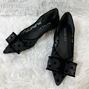 LE TALON 포인트 튤 리본 도트 펌프스 24cm