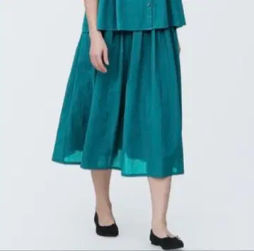 새상품 MUJI 개더 스커트 그린 S