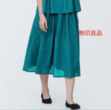 새상품 MUJI 개더 스커트 그린 S