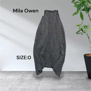 3200 Mila Owen 도트 무늬 슬리브리스 롱 원피스 0