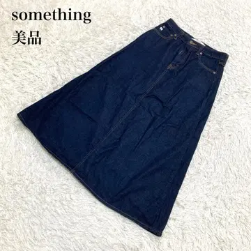something 데님 롱 스커트 인디고 M U532