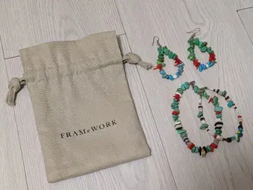 FRAMEWORK 터콰이즈풍 귀걸이 팔찌 세트