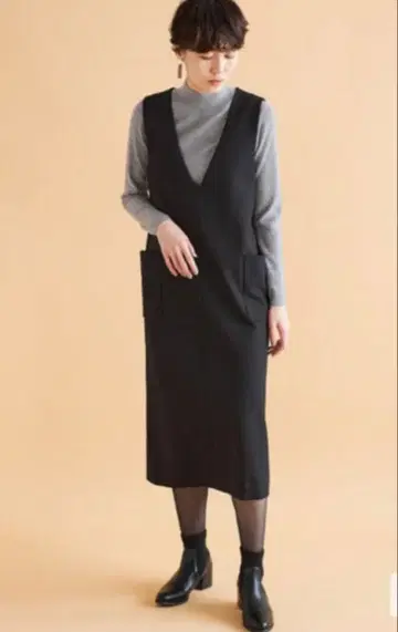 [새상품급] PLST 웜 리저브 점퍼 원피스 블랙 S