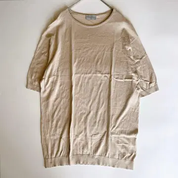 현행 XL 존스메들리 씨 아일랜드 코튼 반팔 니트 베이지