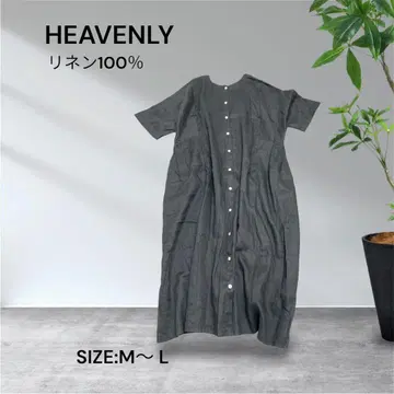 3202 HEAVENLY 린넨 100% 반팔 셔츠 원피스 M~L