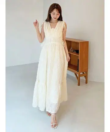 SNIDEL 자카드 드로스트 디테일 원피스