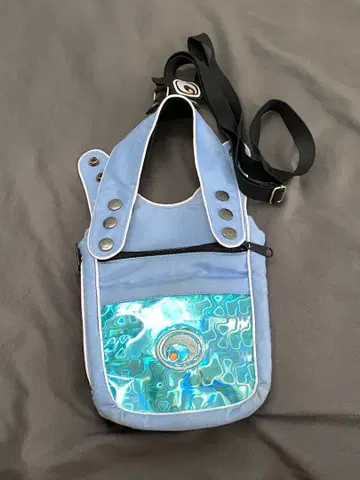 rave 00s fashion 숄더 백 라이트 블루
