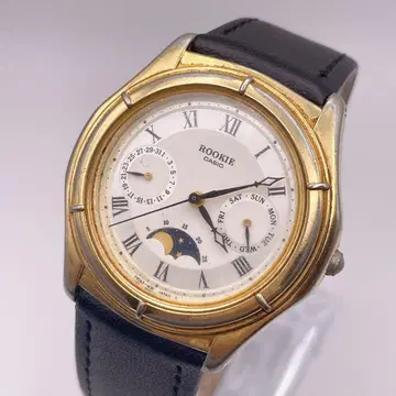 가동 새상품 배터리 CASIO 루키 남성용 손목시계 문페이즈 달력