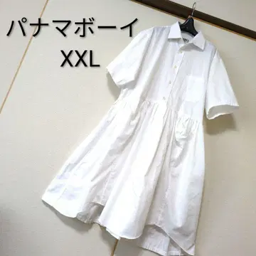 [초레어 단품] 파나마보이 리메이크 셔츠 원피스 화이트 XXL