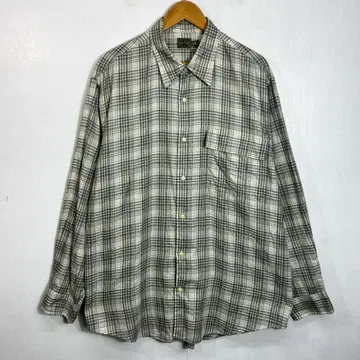 90s Calvin Klein 플란넬 셔츠 그레이 코튼 VINTAGE