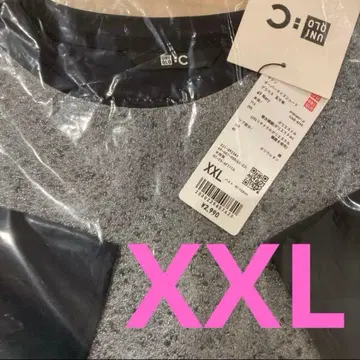유니클로 새틴 오버 사이즈 숏 블라우스/5부 소매 네이비 XXL