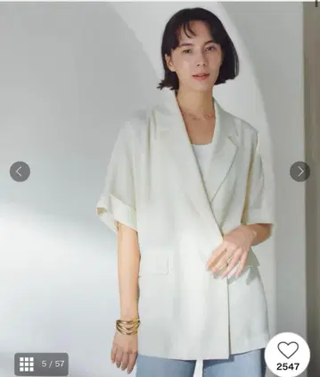 오파크 클립 린넨 라이크 테일러드 자켓 40