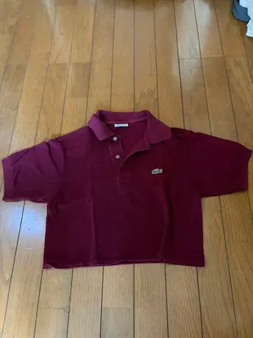 LACOSTE 피케 셔츠 보르도 숏 기장