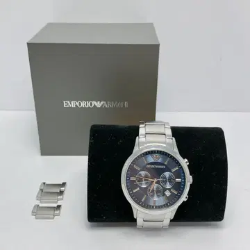 5566 EMPORIO ARMANI 크로노그래프 손목시계 네이비 다이얼