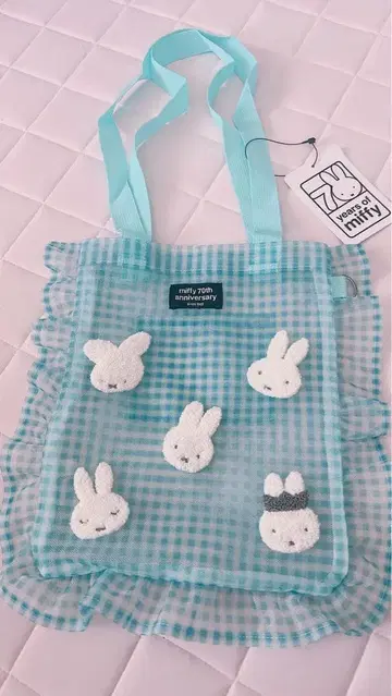 MIIA 미피 깅엄 체크 토트백