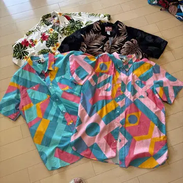 XLARGE 반팔 셔츠 올 패턴 기하학 패턴
