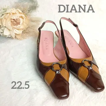 [ DIANA ] 슬링백 펌프스 에나멜 바이컬러 22.5cm