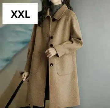 ZI YI LAI 체스터 코트 아우터 코트 브라운 XXL