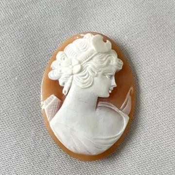 앤티크 카메오풍 테두리 없는 액세서리 옆얼굴 빈티지 3cm x 4cm