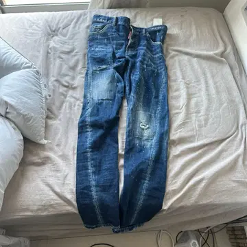 DSQUARED2 페인트 가공 데님 팬츠 44