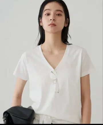 딥 V넥 티셔츠 라운지 드레스