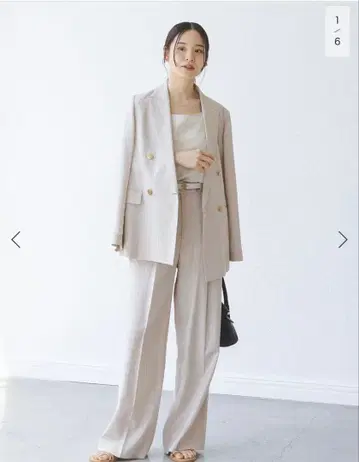 린넨 스트레치 피크 라펠 더블 자켓