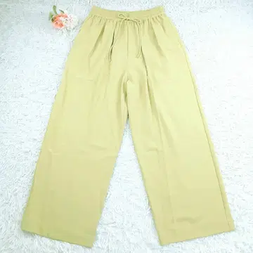 택 포함 미사용 새상품 B&Y 유나이티드 애로우즈 와이드 팬츠 S 사이즈 옐로우 그린