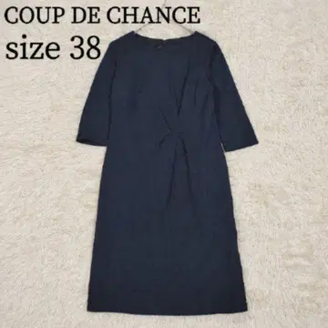 COUP DE CHANCE 턱 원피스 무릎 기장 네이비 포멀 M