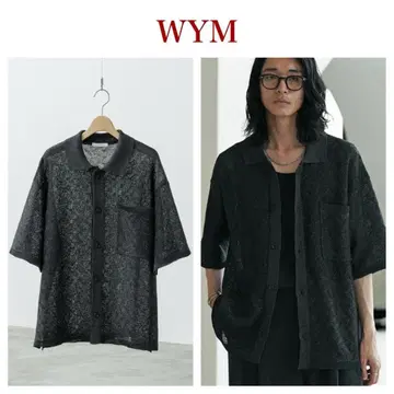 컨디션 최상 WYM 자카드 메쉬 니트 셔츠 R-9521