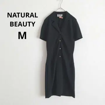 내추럴 뷰티 반팔 원피스 블랙 일본제 M