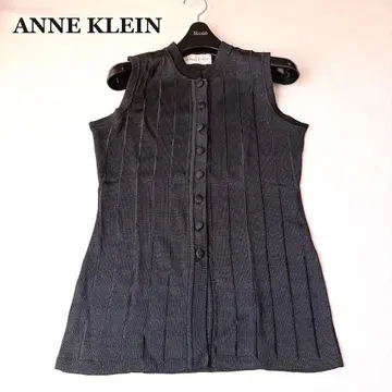 ANNE KLEIN 슬리브리스 니트 베스트 리브 일본제 M