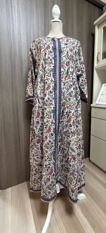 Rungta 룬타 인도 면 원피스 쿠르타 미착용 블록 프린트