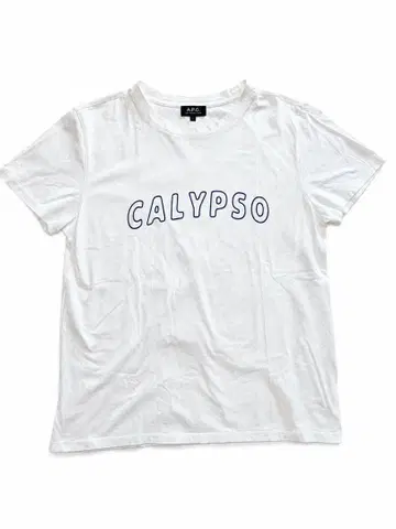 [새상품급] A.P.C. CALYPSO 로고 T셔츠 화이트 L 코튼 100%
