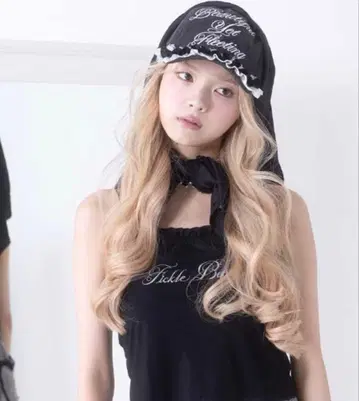 FickleBebe 러플 레이스 데님 CAP