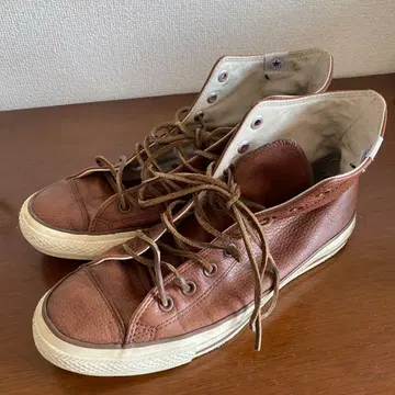 컨버스 올스타 가죽 하이컷 브라운 28cm