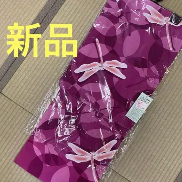 새상품 유카타 짙은 핑크 바탕 잠자리 패턴
