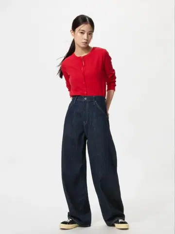 배기 커브 청바지 / 짧은 기장
