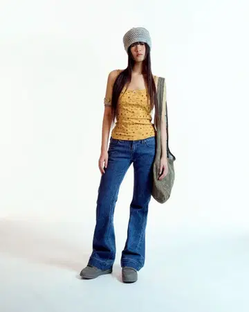 COYSEIO VINTAGE BOOTCUT DENIM PANTS BLUE