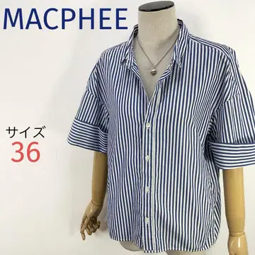 맥피 MACPHEE 반팔 셔츠 새상품급 스트라이프 셔츠 투모로우랜드