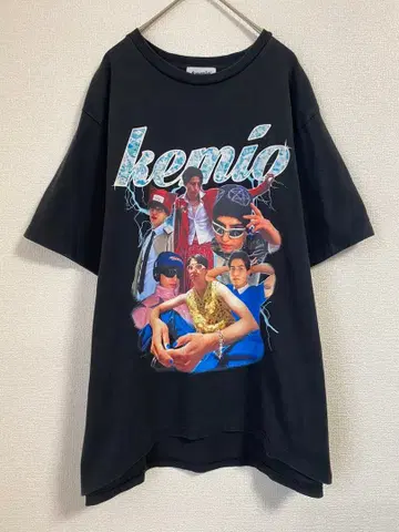 kemio store 랩 T셔츠 블랙 S 사이즈