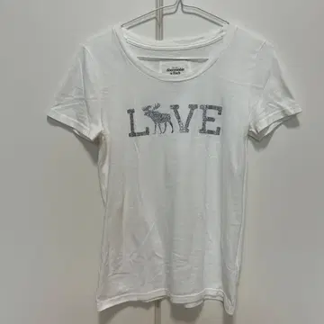Abercrombie & Fitch 라메 로고 T셔츠 화이트 M