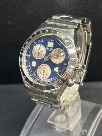 [ 새상품 배터리 ] Swatch Irony Chrono 크로노그래프 데이트 파랑 다이얼