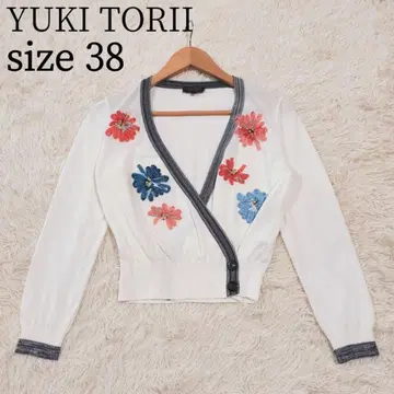 YUKI TORII 가디건 자수 플라워 코튼 M YUKI TORII 화이트